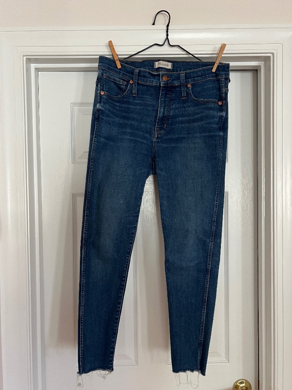 Madewell 9" Hi-Rise Skinny Jeans, Womens Size 31, Frayed Hem